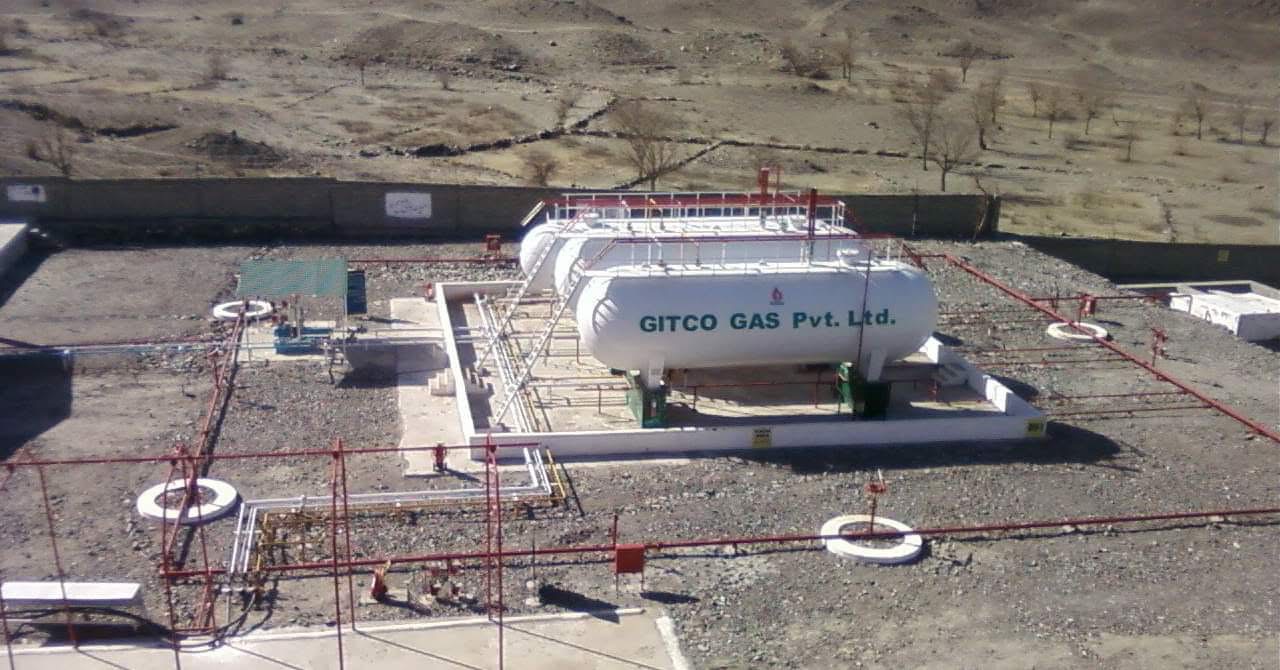 Gitco Gas LPG storage tanks at the plant